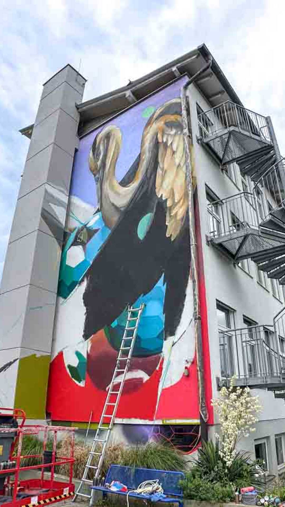 *transit art Wand Jeroo Mittelschule Westerndorf St. Peter