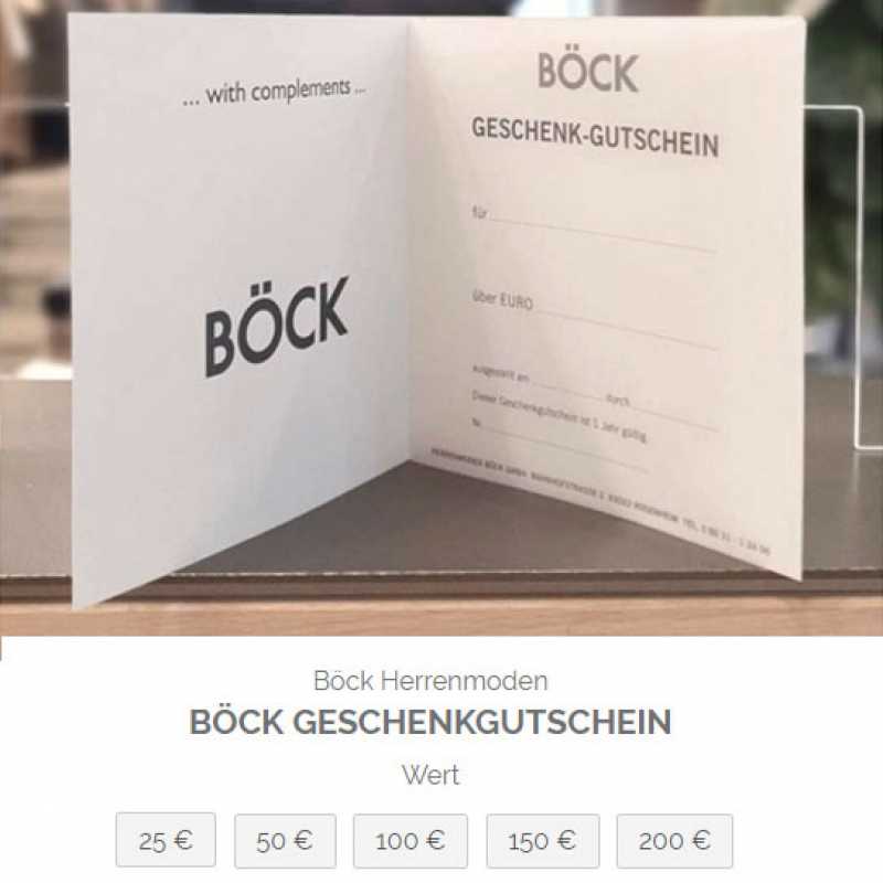 Geschenkgutschein von Böck verschenken